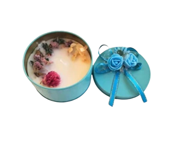 Blue bow Jar